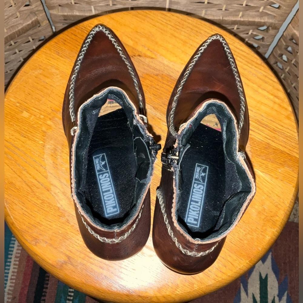 Pikolinos Leather Stitched Ankle Boots - Picture 5 of 12